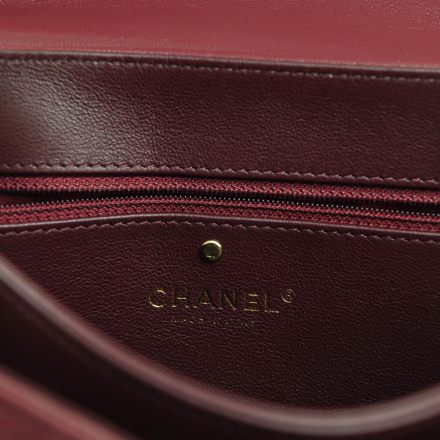 Sheepskin Quilted Large Beauty Lock Flap Burgundy