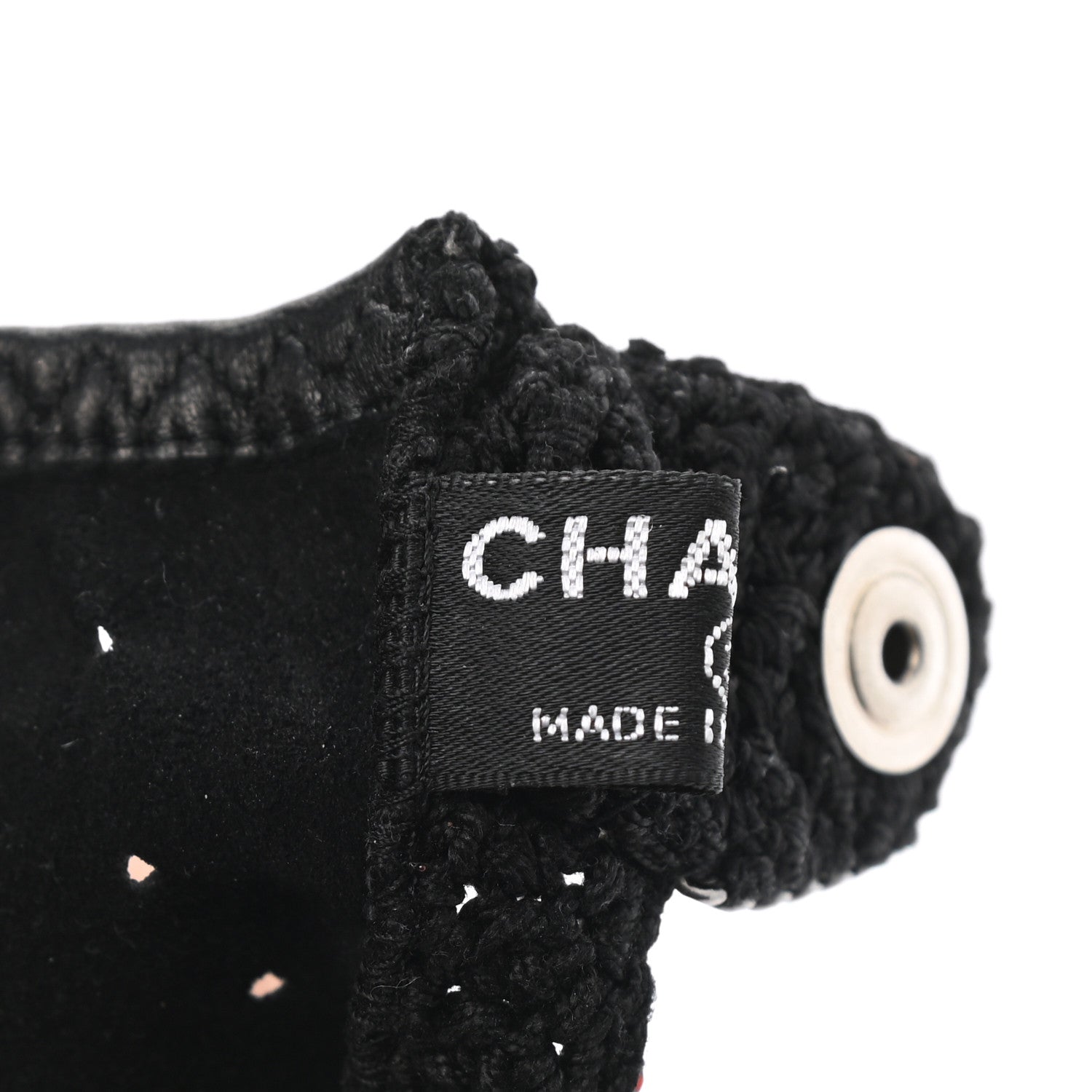 Chanel Lambskin Crochet Chain CC Fingerless Gloves 7 Black 3 of 6