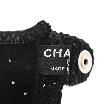 Chanel Lambskin Crochet Chain CC Fingerless Gloves 7 Black 3 of 6