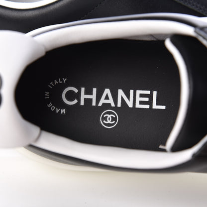 Chanel Calfskin CC Womens Sneakers 38.5 Black 7 of 9
