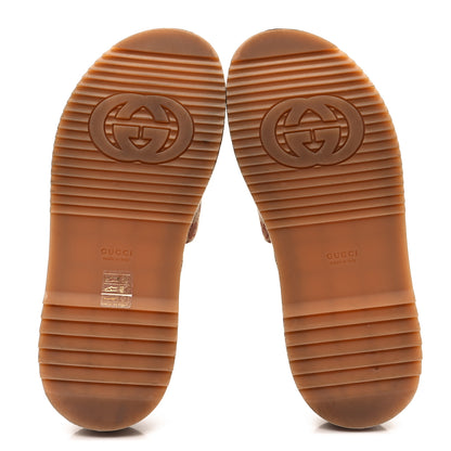 Gucci Canvas GG Monogram Angelina Platform Slide Sandals 39 Beige Ruggine 6 of 9