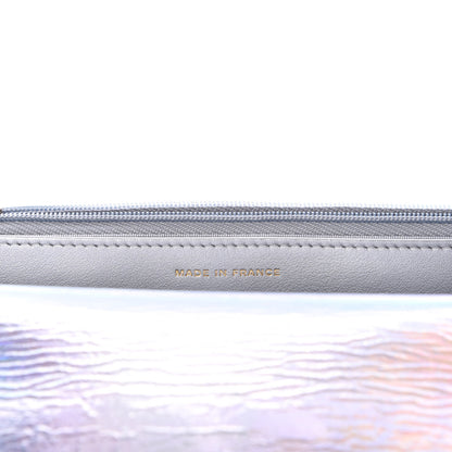Chanel Iridescent Goatskin Quilted Wallet On Chain WOC Silver 7 of 11