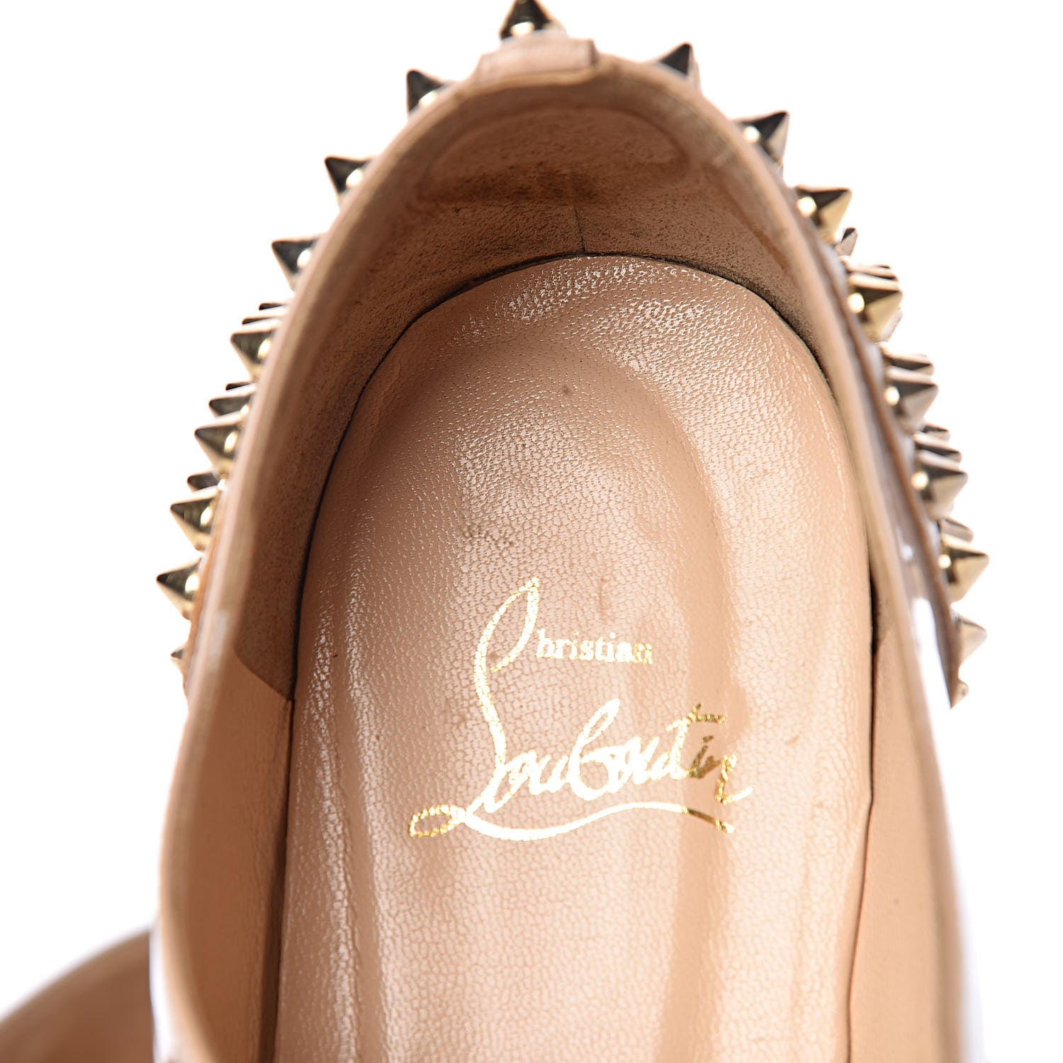 Christian Louboutin Nappa Freddy Spikes Donna Flat Sneakers 39.5 Poudre 9 of 17