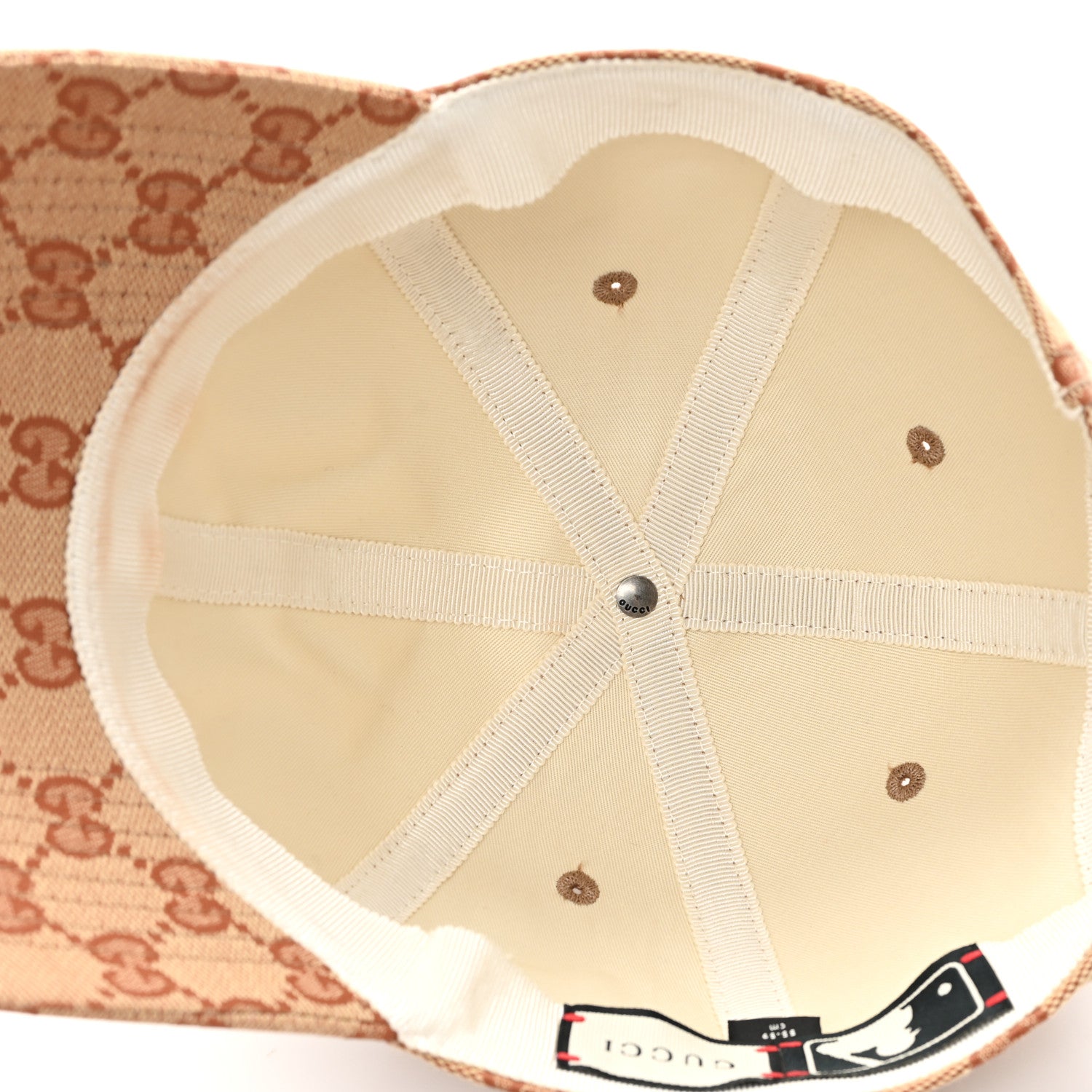 Gucci X MLB Monogram NY Yankees Baseball Hat 55-59 Beige Ruggine 7 of 9