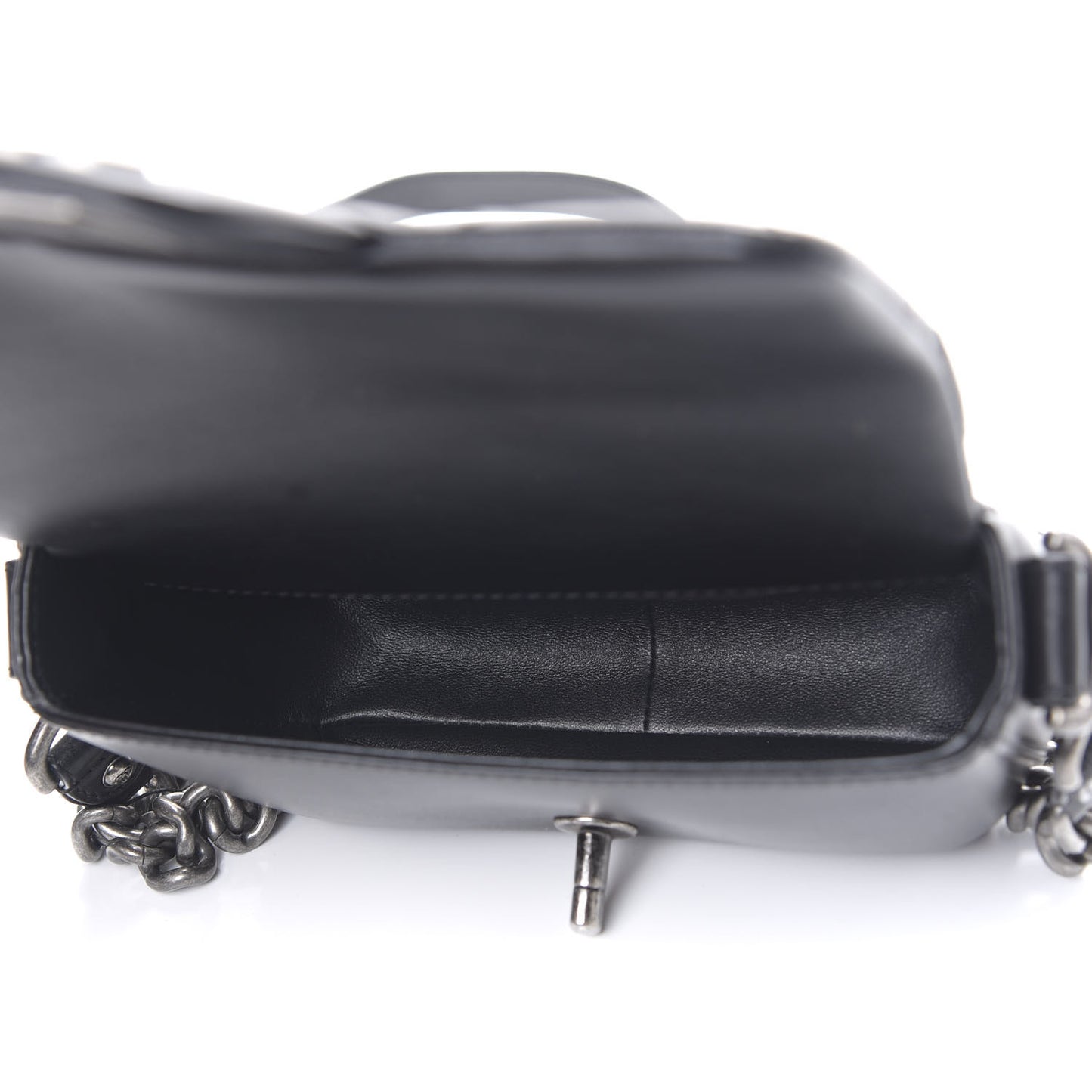 Calfskin Quilted Small Rock My Shoulder Flap Black