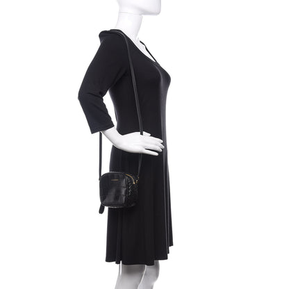 Alexander McQueen Calfskin Crocodile Embossed Camera Shoulder Bag Black 2 of 10
