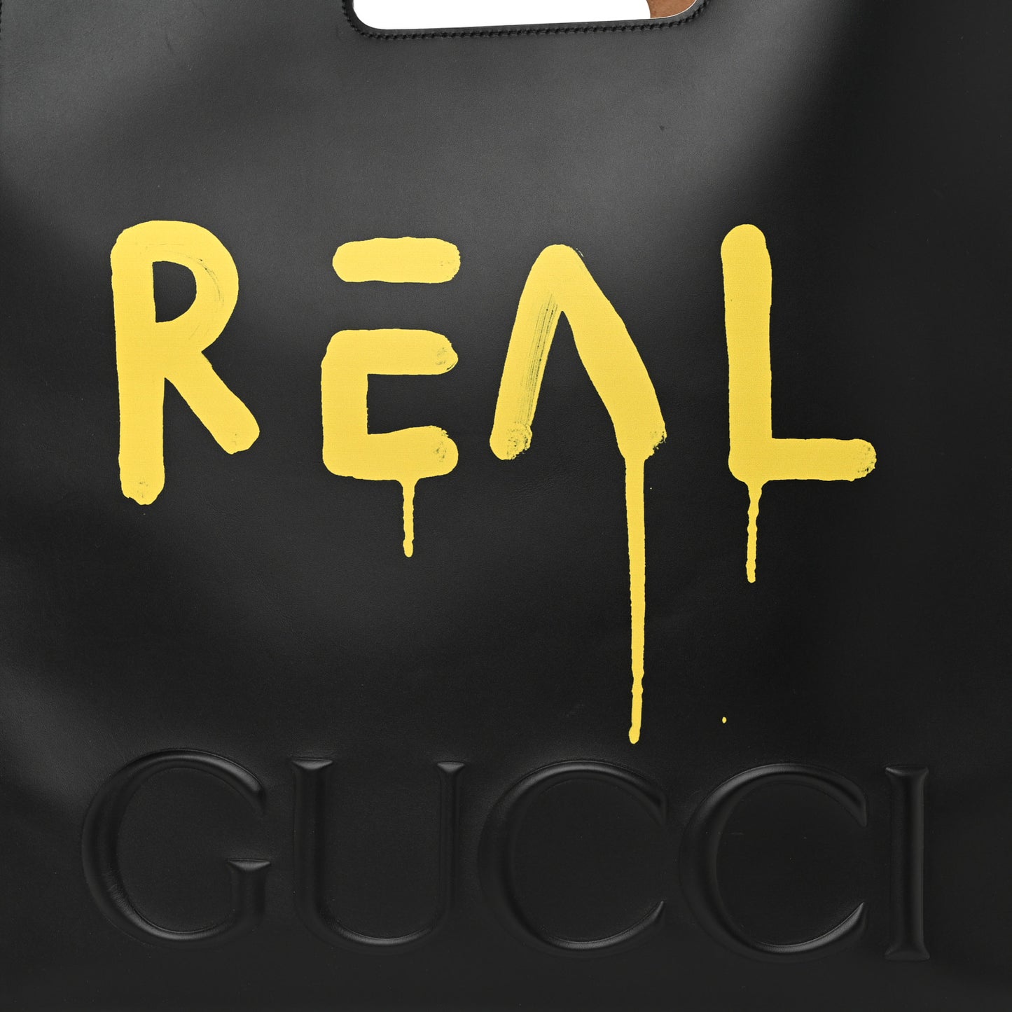 Calfskin GucciGhost Real Large XL Tote Black Yellow
