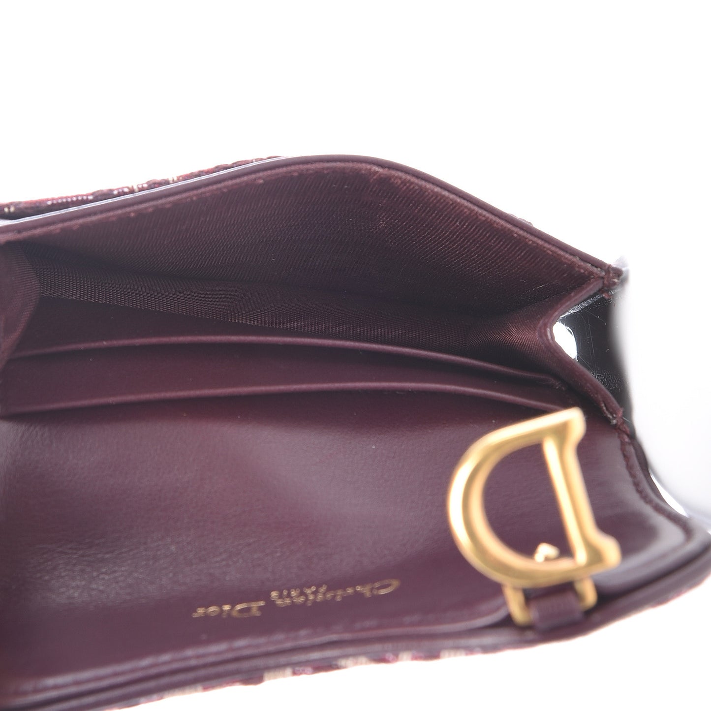 Oblique Saddle Card Holder Bordeaux