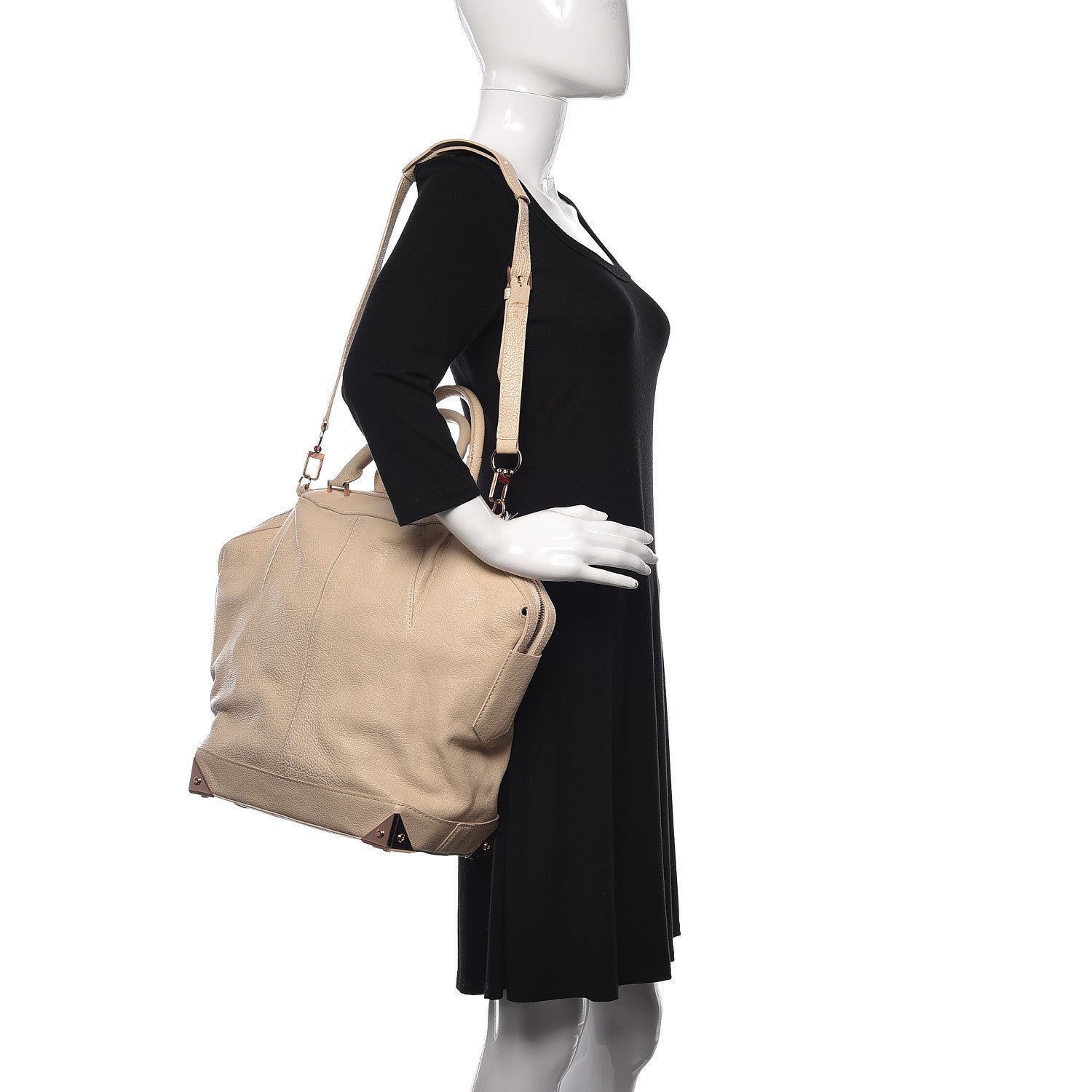 Alexander Wang Pebbled Calfskin Large Emile Eggshell 2 of 12