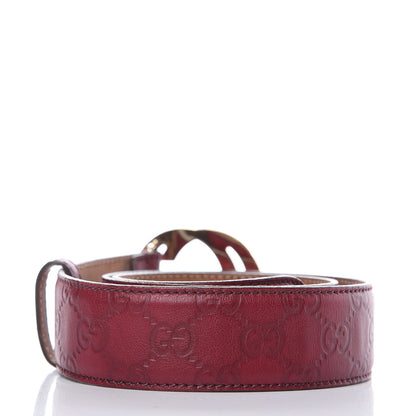 Gucci Guccissima Signature Interlocking G 40mm Belt 80 32 Scarlatto 3 of 7