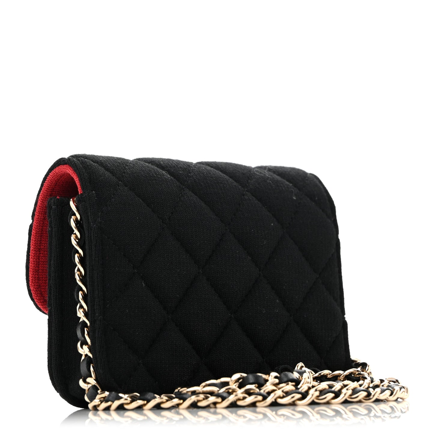 Jersey Quilted Micro Mini Flap Black