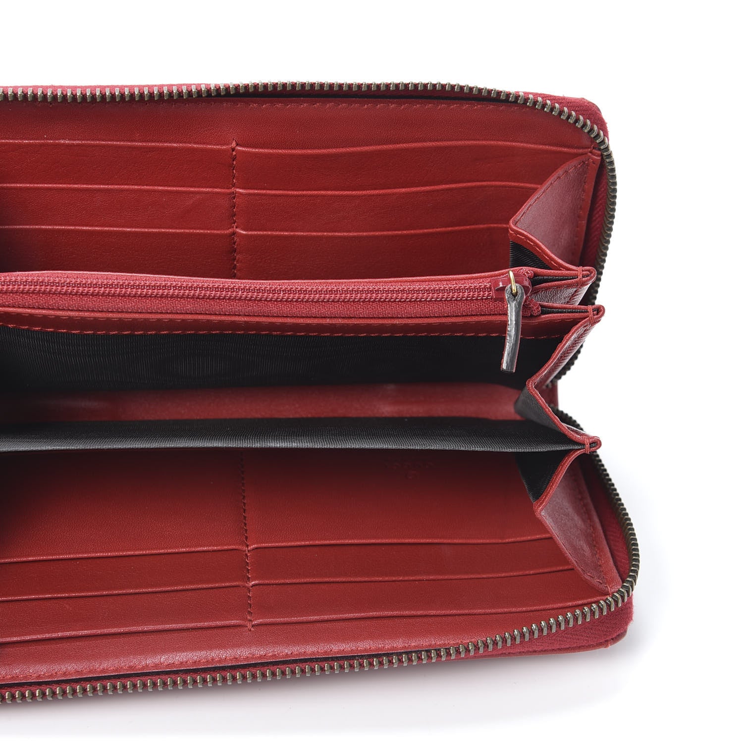 Gucci Calfskin Matelasse GG Marmont Zip Around Wallet Hibiscus Red 4 of 9