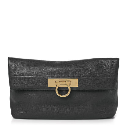 Salvatore Ferragamo Calfskin May Clutch Grey 1 of 8