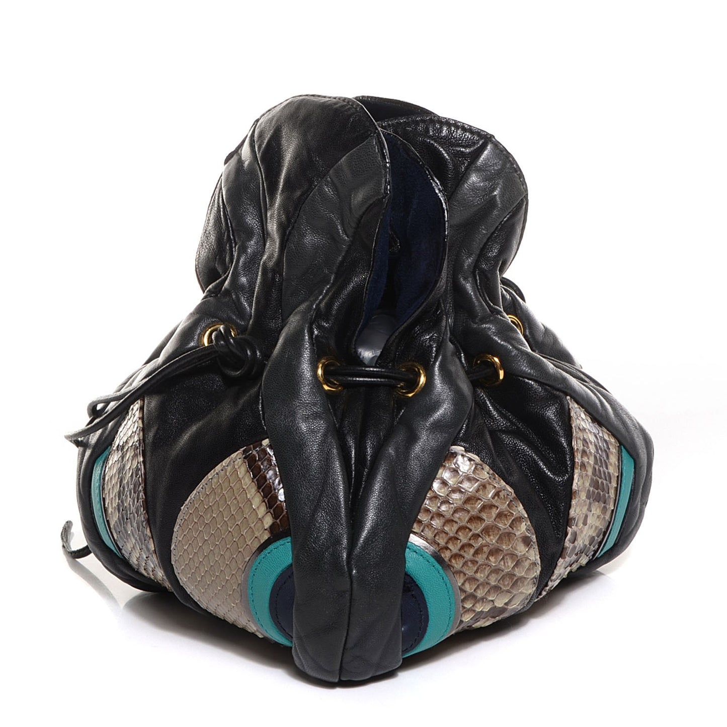 Python Nappa Liberty Drawstring Pochette Grigio