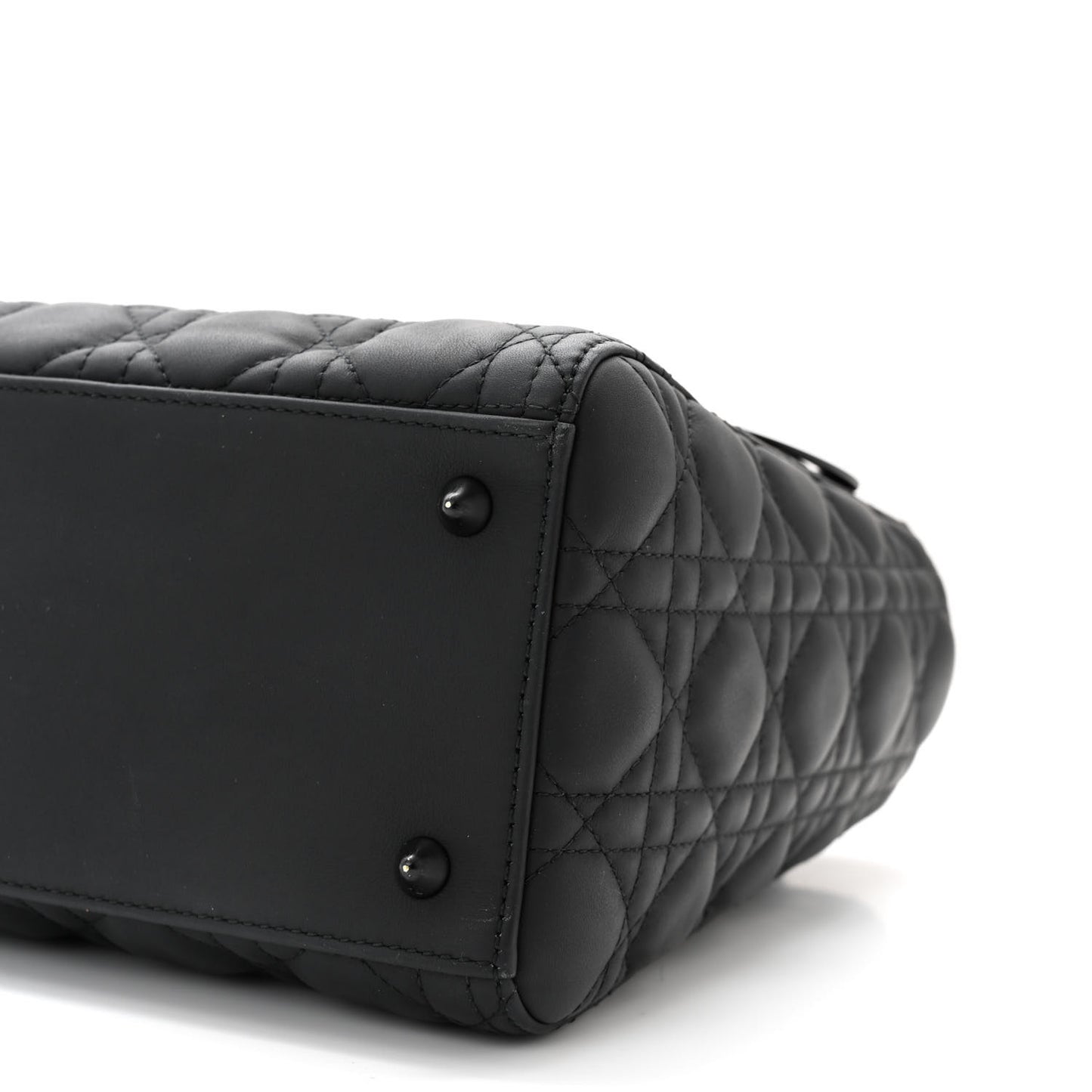 Ultra Matte Calfskin Cannage Medium Lady Dior Black