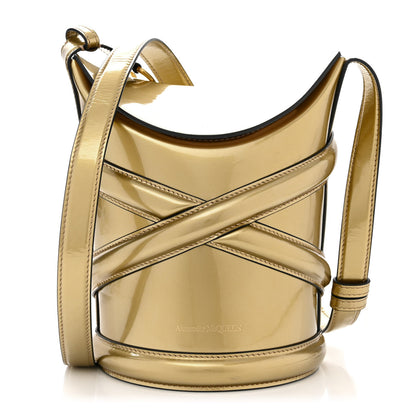 Alexander McQueen Metallic Calfskin The Curve Shoulder Bag Gold 1 of 10