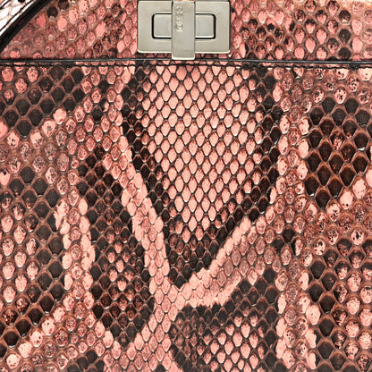 Fendi Snakeskin Shiny Nappa Mini Peekaboo Iconic Satchel Lollypop 8 of 10