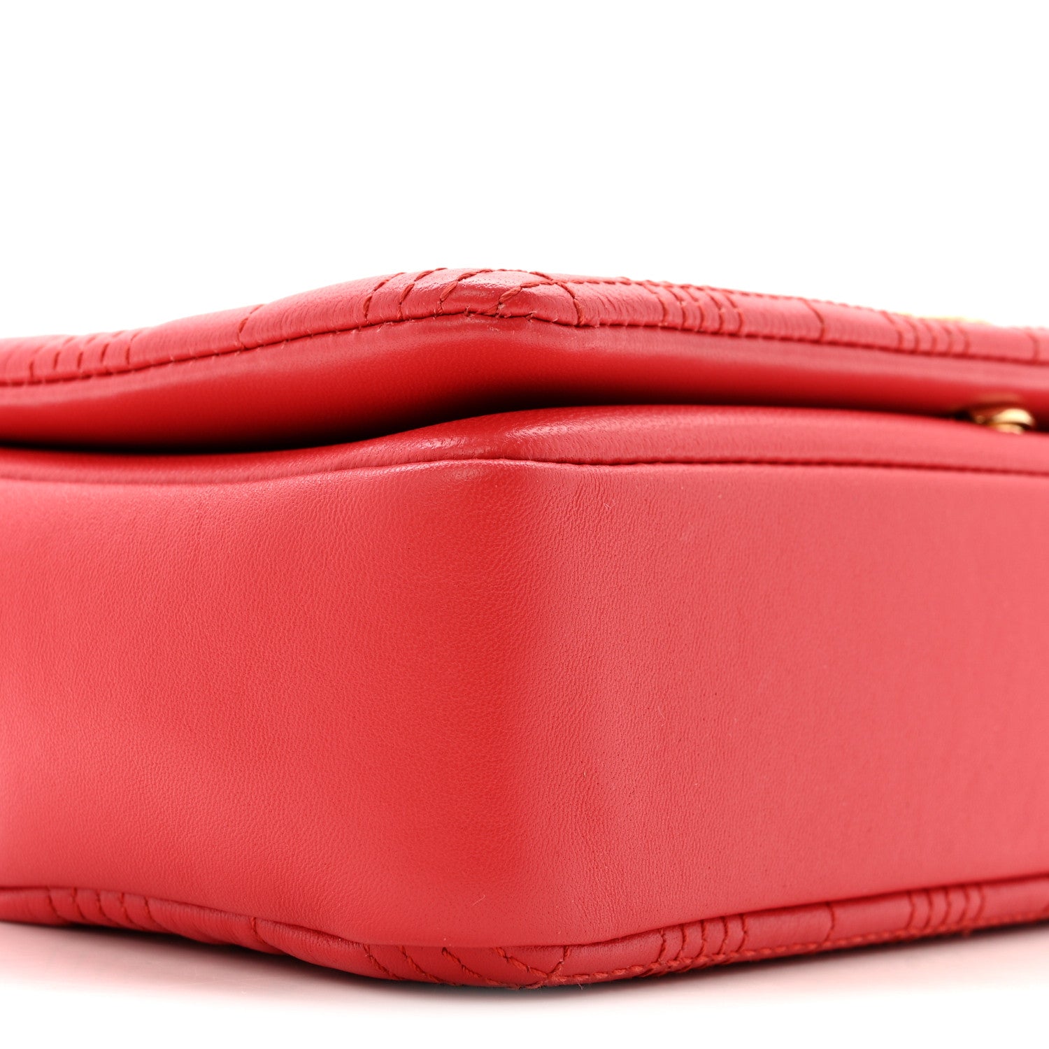 Burberry Lambskin Quilted Small Lola Bag Bright Red 9 of 15