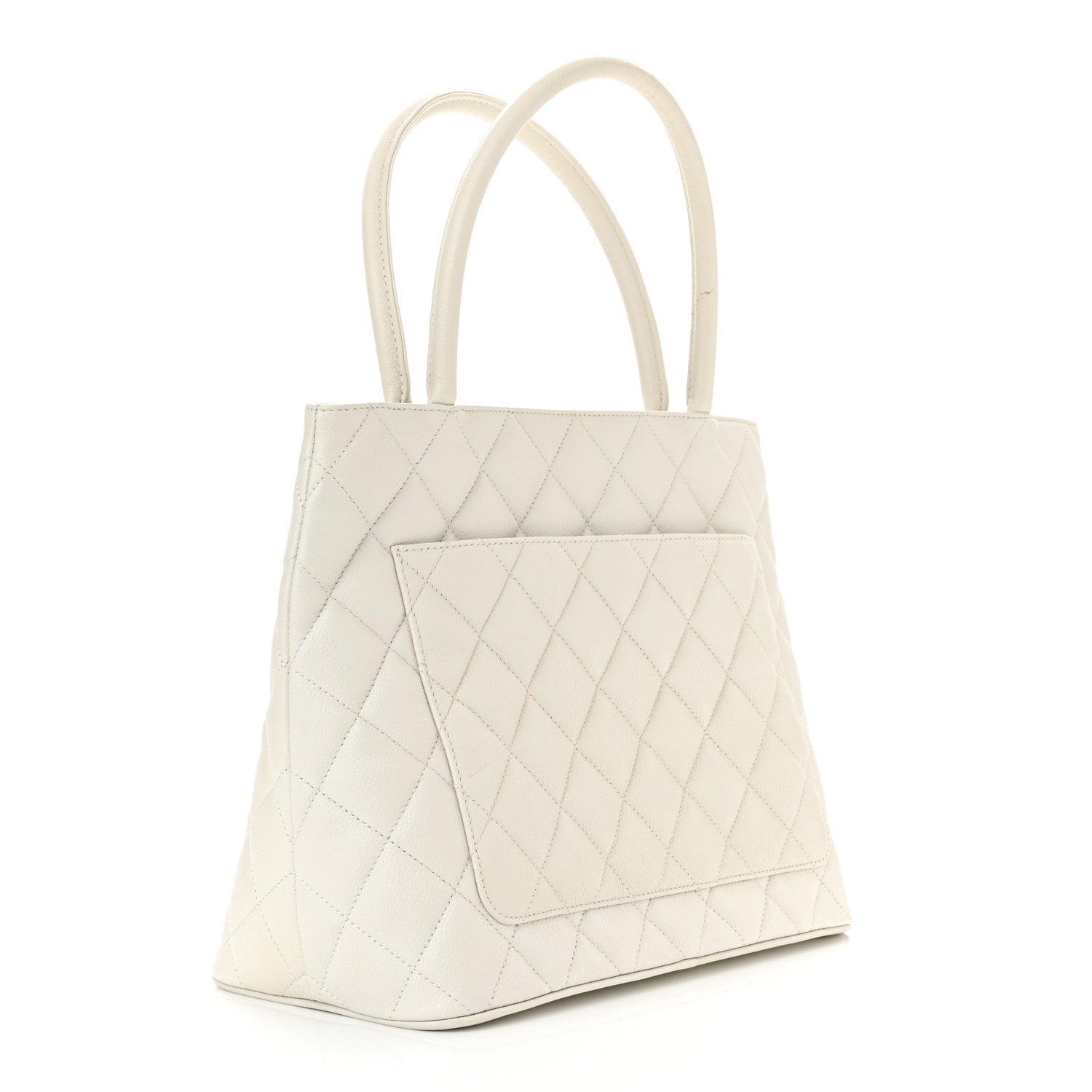 Chanel Caviar Quilted Medallion Tote White 3 of 11