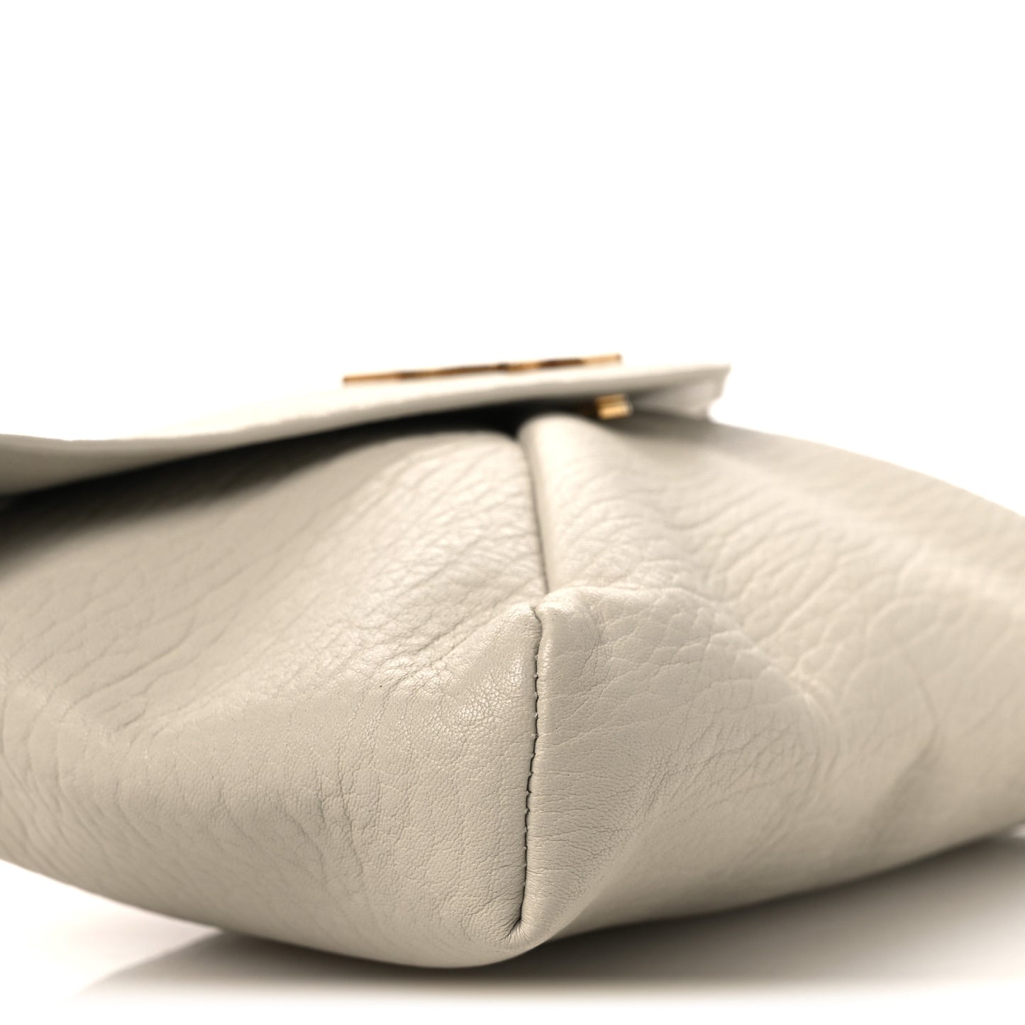 Grained Lambskin Large Cassandre Envelope Pouch Blanc Vintage