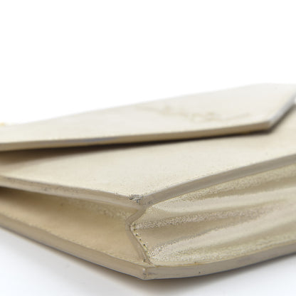 Saint Laurent Metallic Fabric Monogram Envelope Chain Wallet Champagne 5 of 15