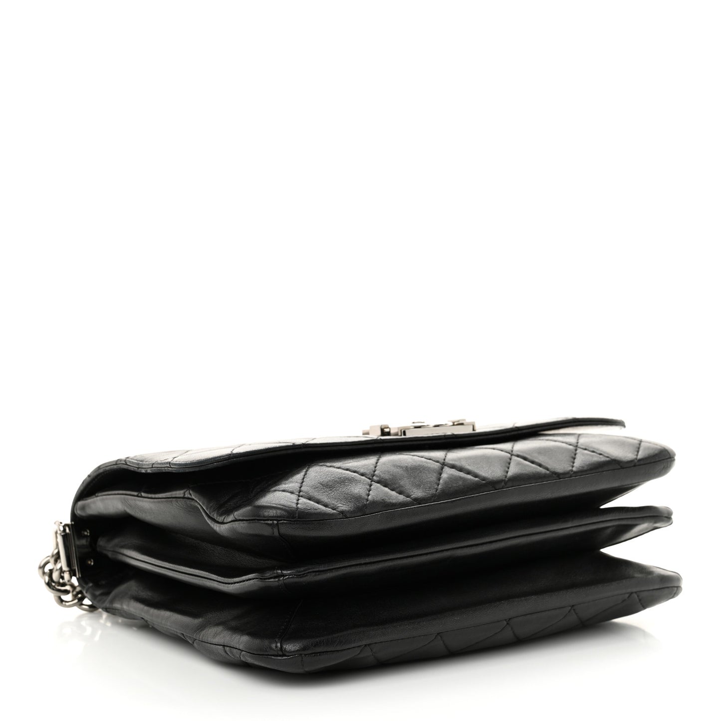 Lambskin Quilted Boy Messenger Black