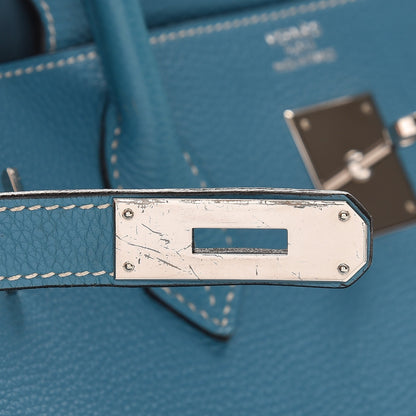Hermes Togo Birkin 40 Blue Jean 12 of 37