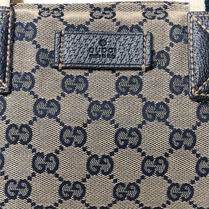 Gucci GG Monogram Medium Web Handle Bucket Tote Navy Blue 8 of 10