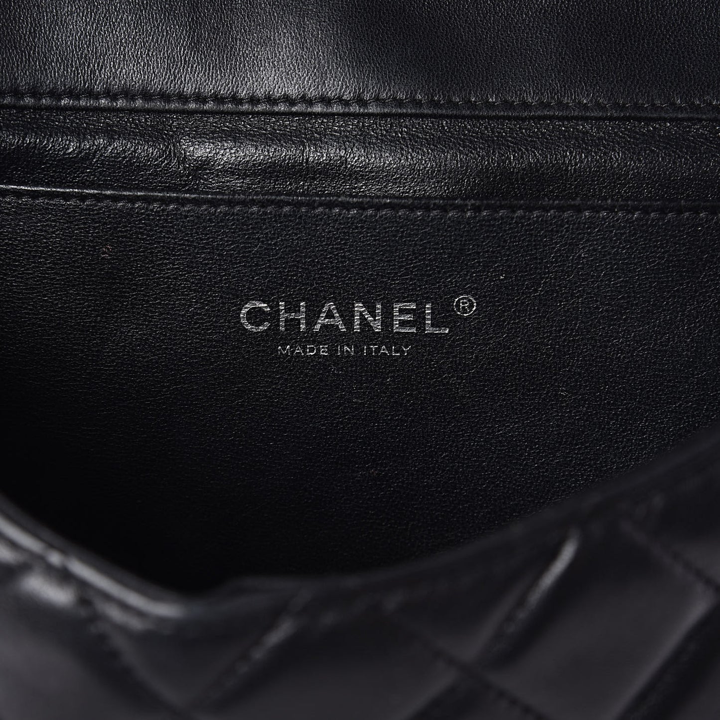 Lambskin Quilted Clutch With Chain Flap Black