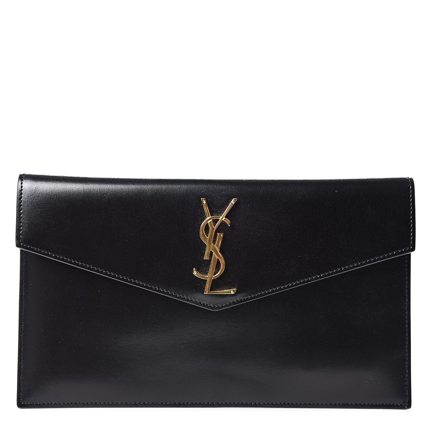 Smooth Shiny Calfskin Monogram Uptown Pouch Black