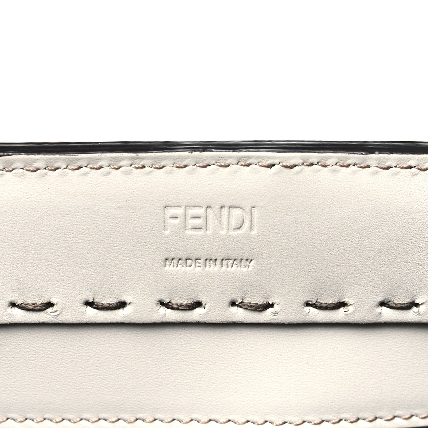 Fendi Vitello King Logo Embossed Shopping Tote Green Tea 6 of 9