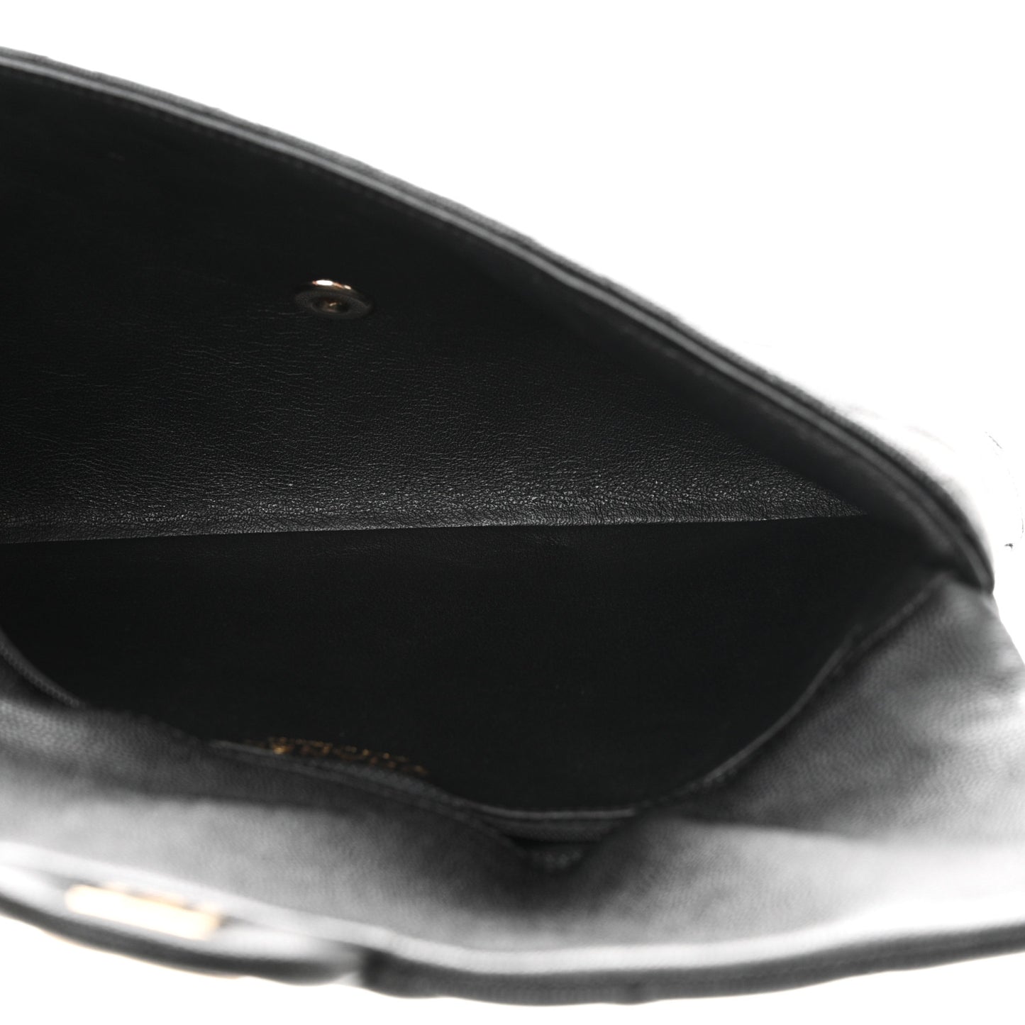 Caviar Quilted Flap Clutch Black