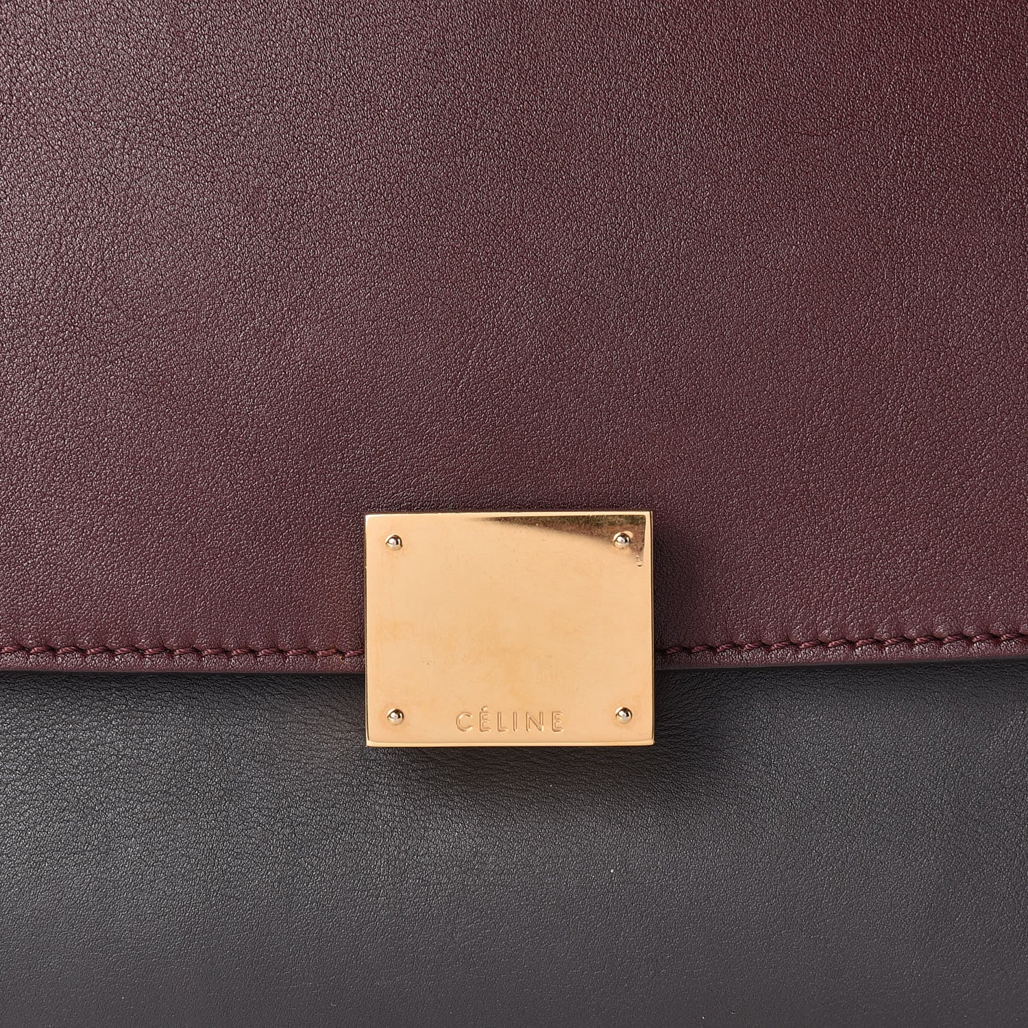 Celine Smooth Calfskin Suede Medium Tri-Color Trapeze Green Burgundy 8 of 15
