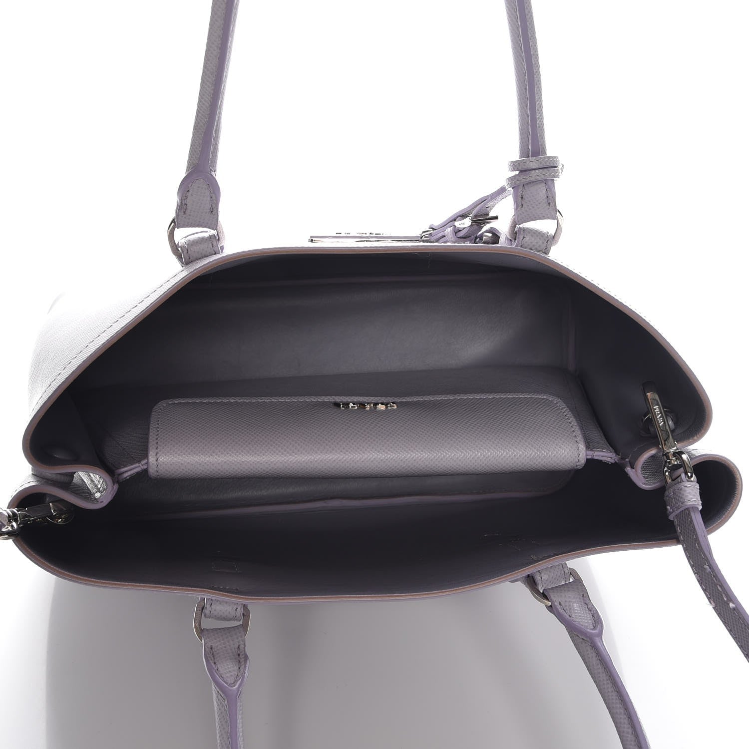 Prada Saffiano Cuir Medium Double Handle Tote Glicine 6 of 9