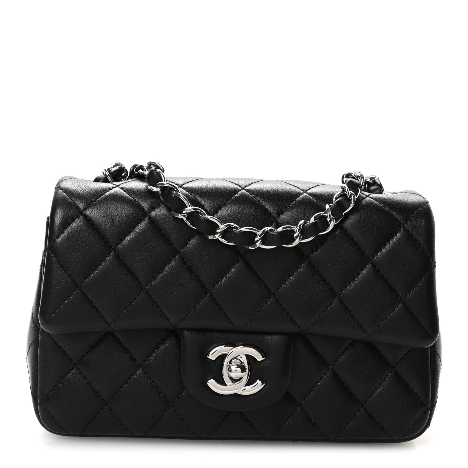 Chanel Lambskin Quilted Mini Rectangular Flap Black 1 of 11