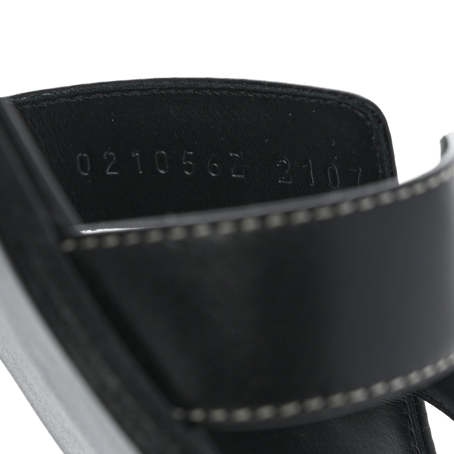 Hermes Box Calfskin Oran Sandals 37.5 Black 6 of 9