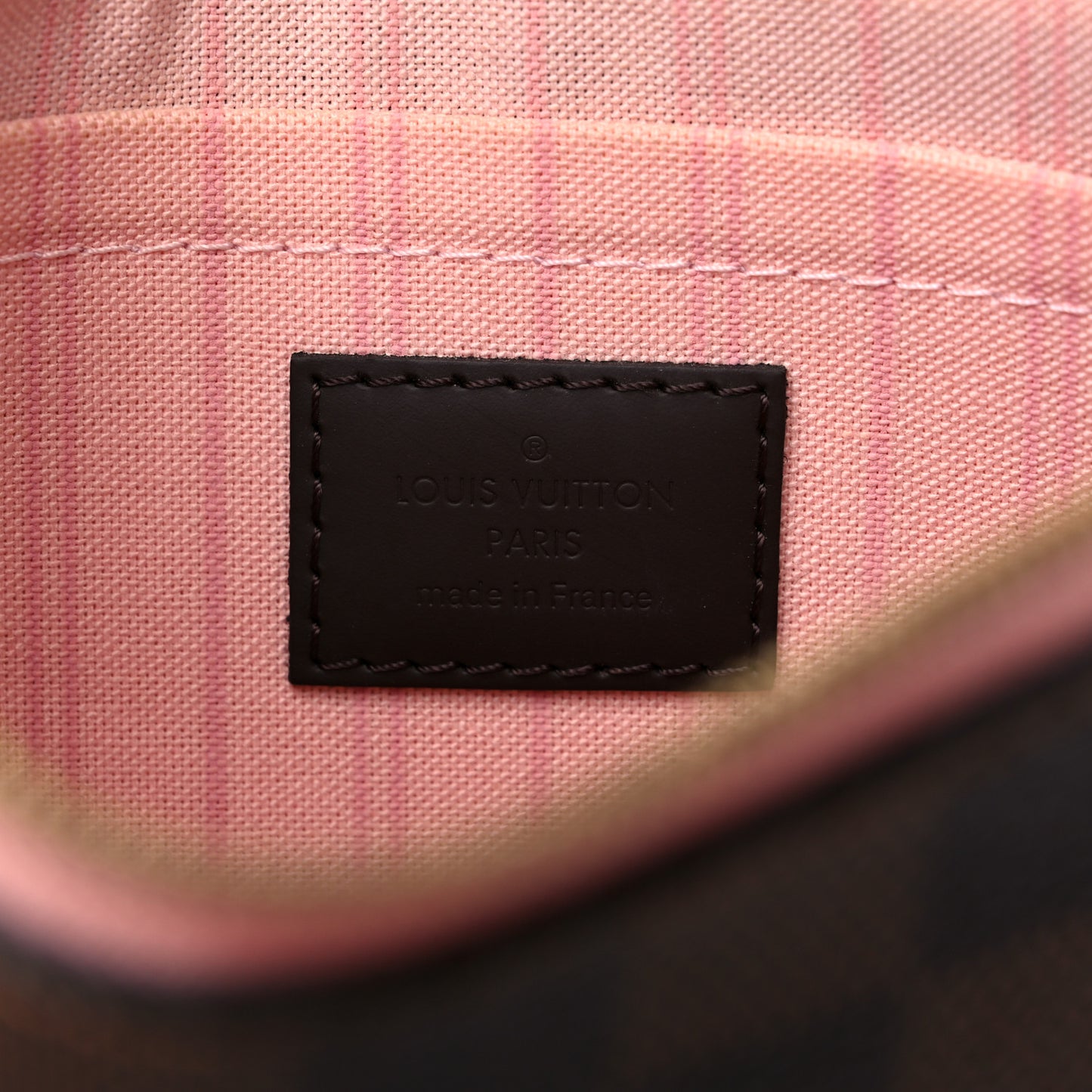 Damier Ebene Neverfull MM GM Pochette Rose Ballerine