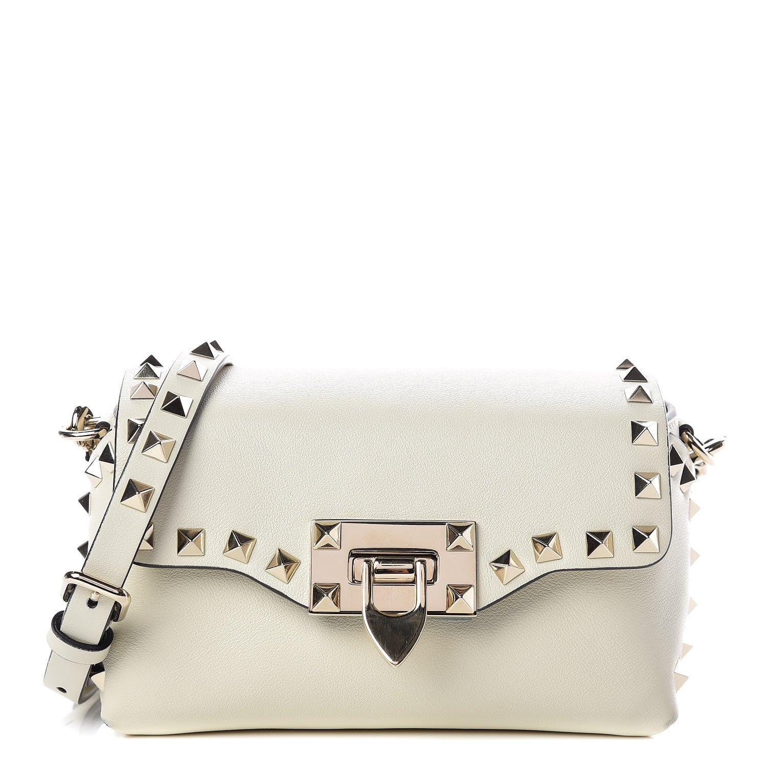 Valentino Garavani Calfskin Mini Rockstud Crossbody Bag Ivory 1 of 9