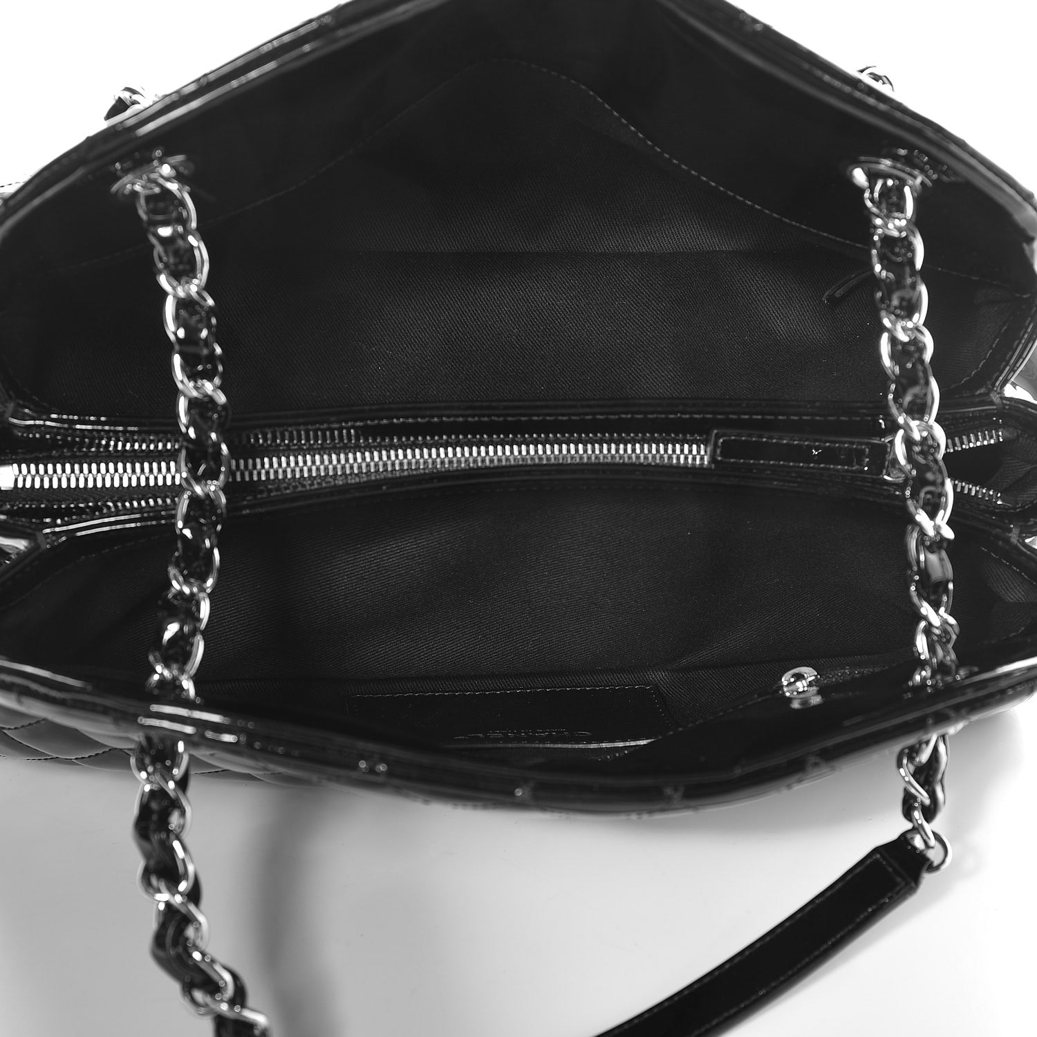 Chanel Patent Quilted Medium Just Mademoiselle Black 5 of 7