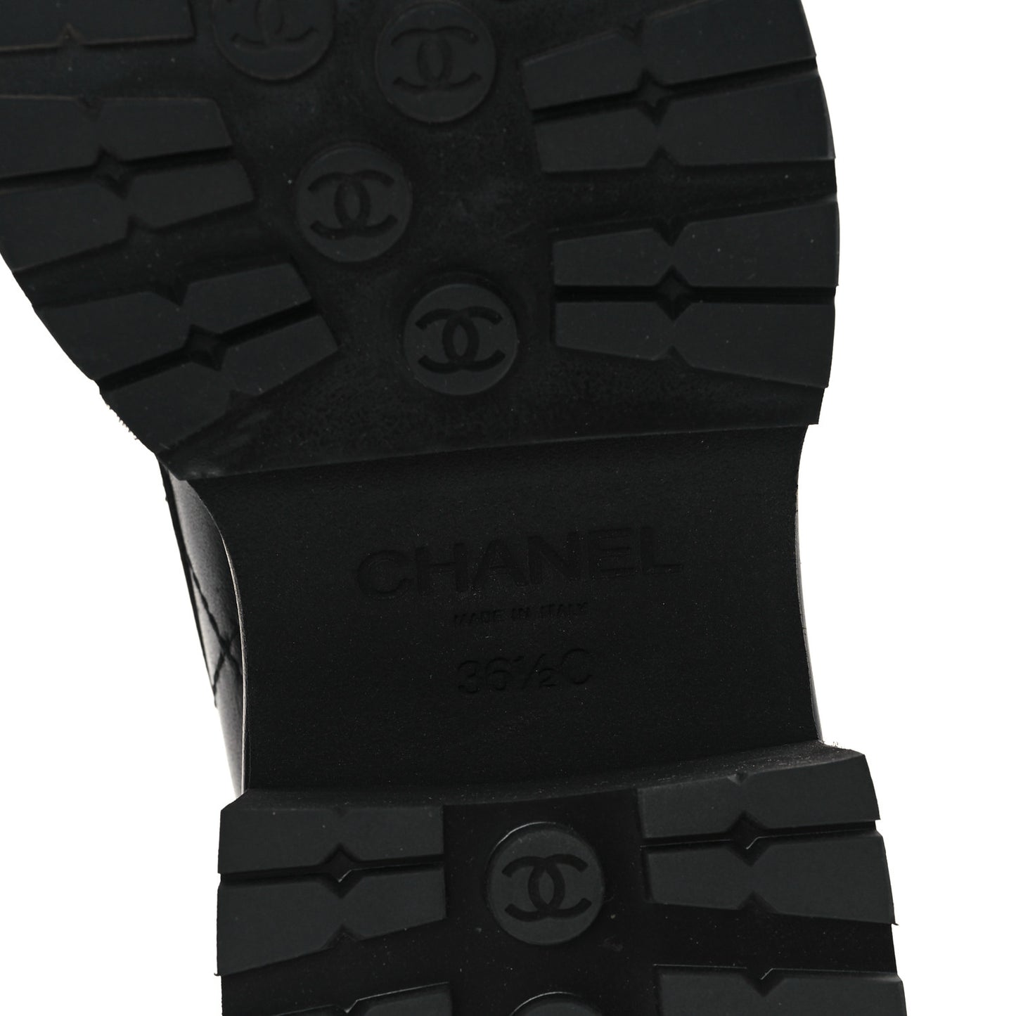 Calfskin Quilted CC Mocassin Loafers 36.5 Black