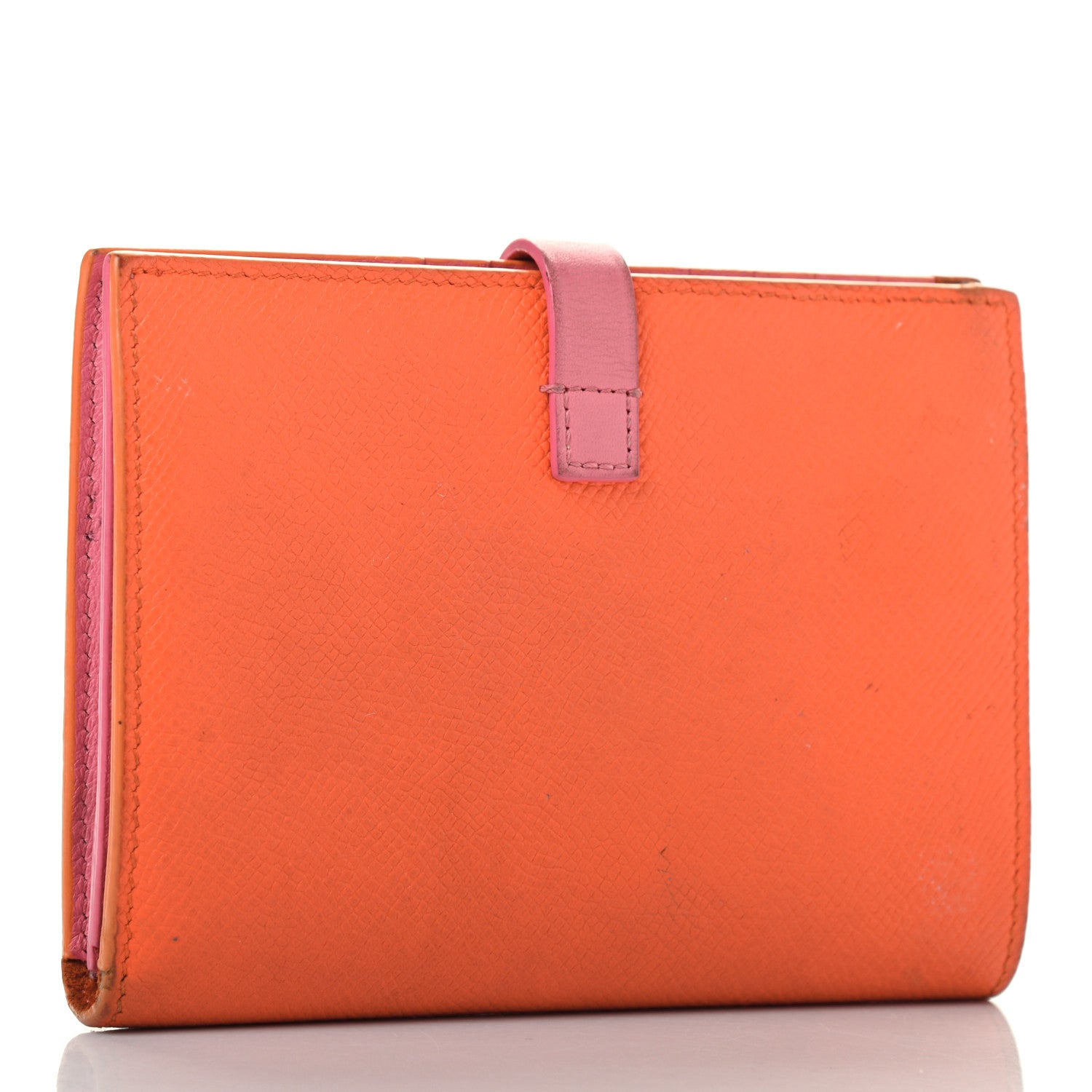 Celine Grained Calfskin Medium Multifunction Strap Wallet Orange Flamingo 2 of 6