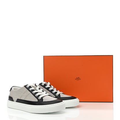 Hermes Canvas Calfskin Deep Sneakers 37 Prunoir Black 9 of 9