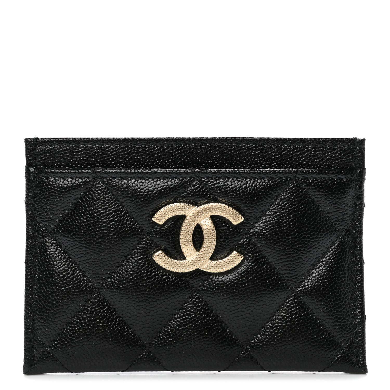 Chanel Caviar Quilted Studded CC Card Holder Black 1 of 9