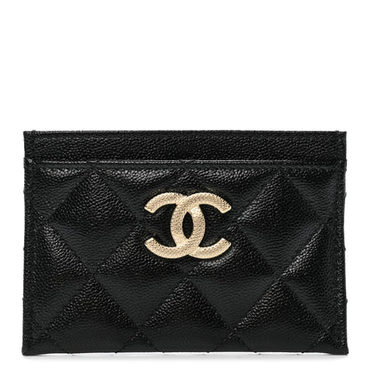 Chanel Caviar Quilted Studded CC Card Holder Black 1 of 9