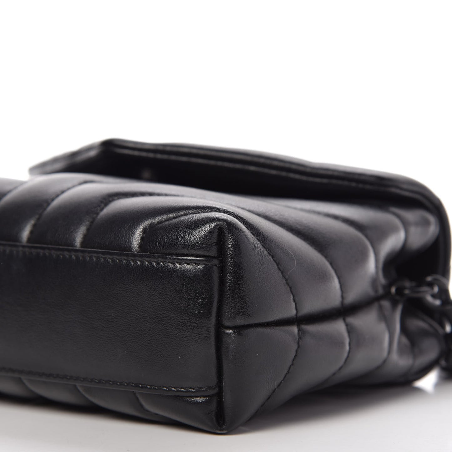 Calfskin Y Quilted Monogram Toy Loulou Crossbody Bag Black
