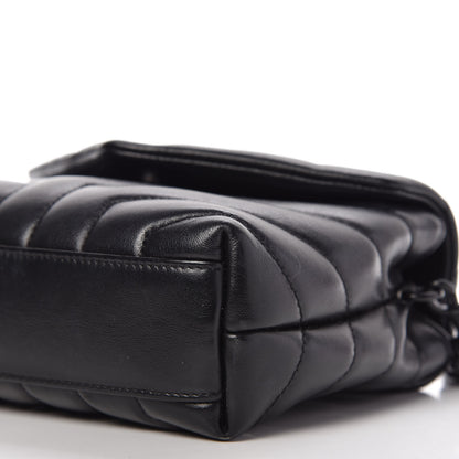 Saint Laurent Calfskin Y Quilted Monogram Toy Loulou Crossbody Bag Black 7 of 10
