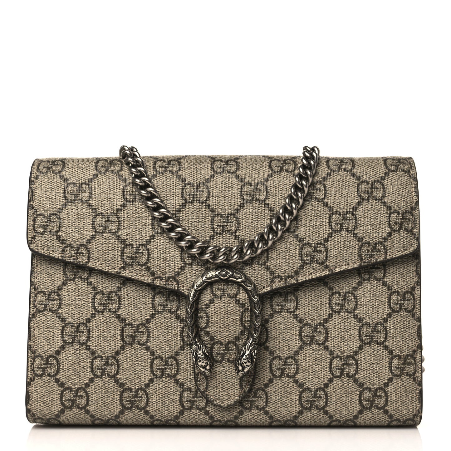 GG Supreme Monogram Mini Dionysus Chain Wallet Beige Taupe
