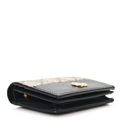 Gucci Dollar Calfskin GG Supreme Monogram GG Marmont Card Case Black Beige Ebony 4 of 8