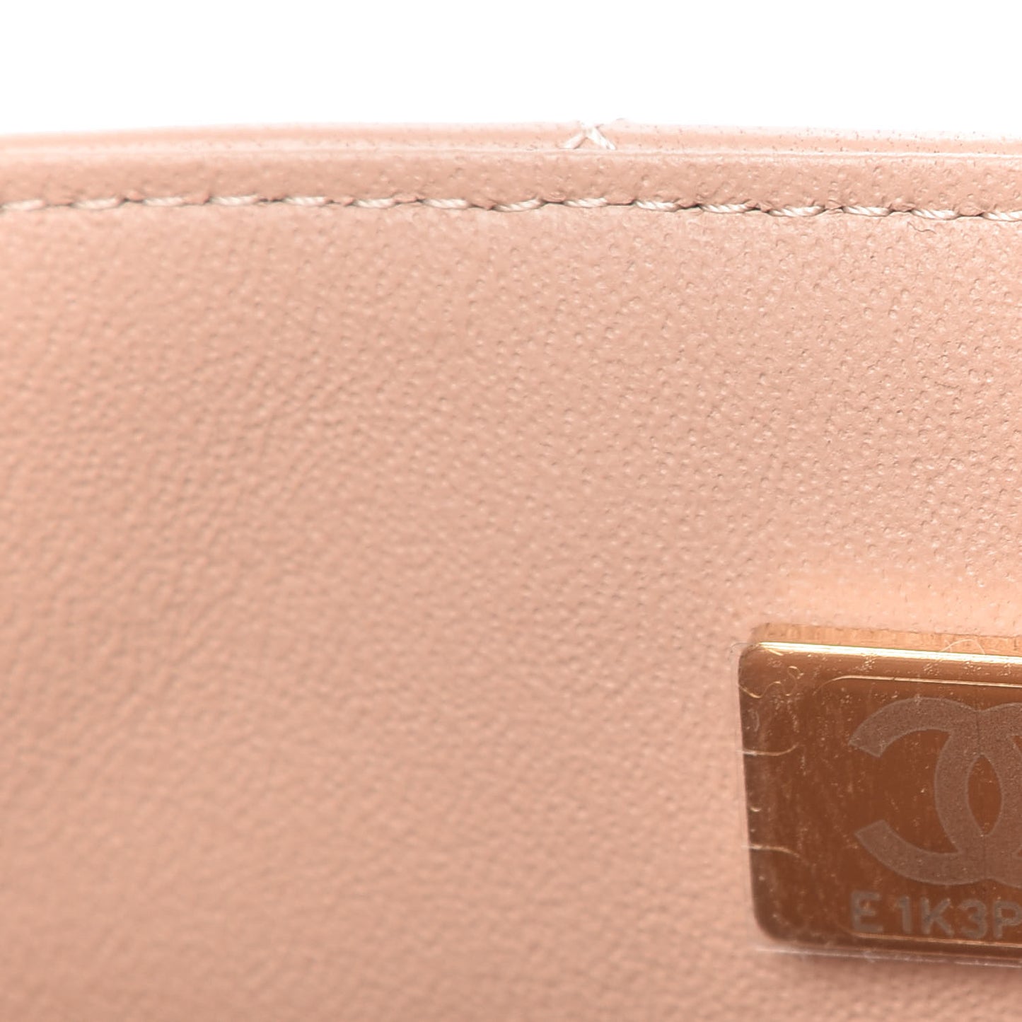 Lambskin Quilted Mini Top Handle Rectangular Flap Beige