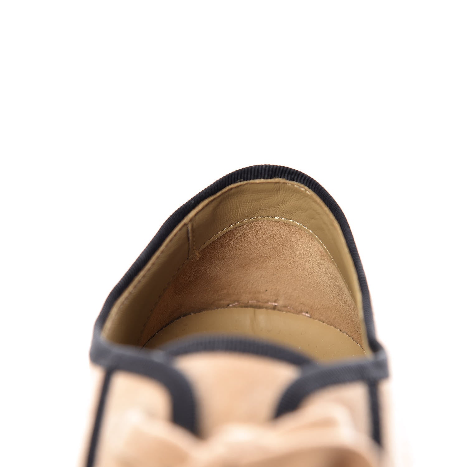 Chanel Crepe Suede Lace Up Espadrilles 38 Beige 10 of 16